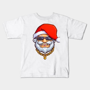 Santa With Gold Chain Kids T-Shirt